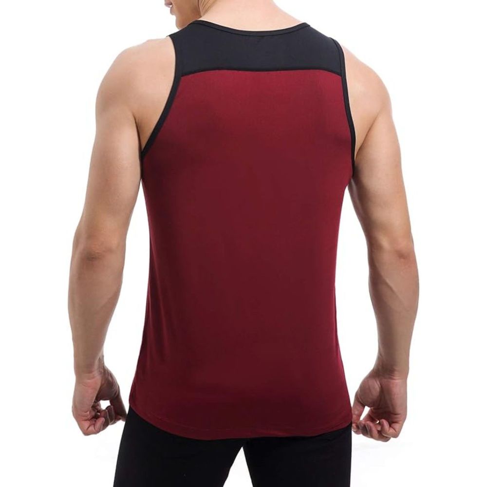 Tank Tops Quick Dry Athletic Gym Sleeveless Shirts Running Workout Jogging Red,L - Picture 2 of 6
